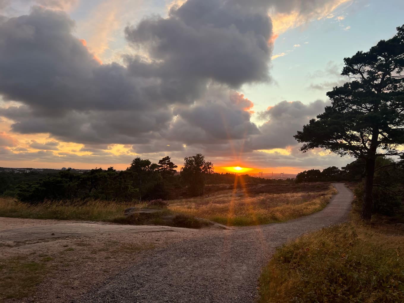 Sunset over the trails in the local mountains